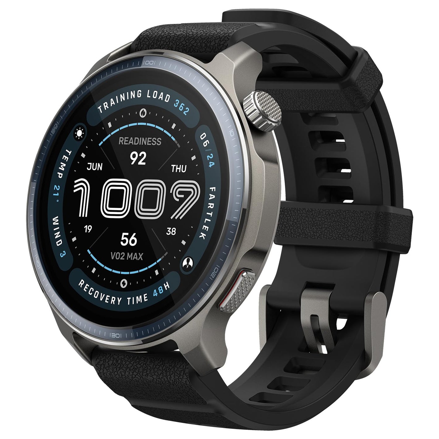 Amazfit Balance 2 smartwatch vista frontal com tela AMOLED
