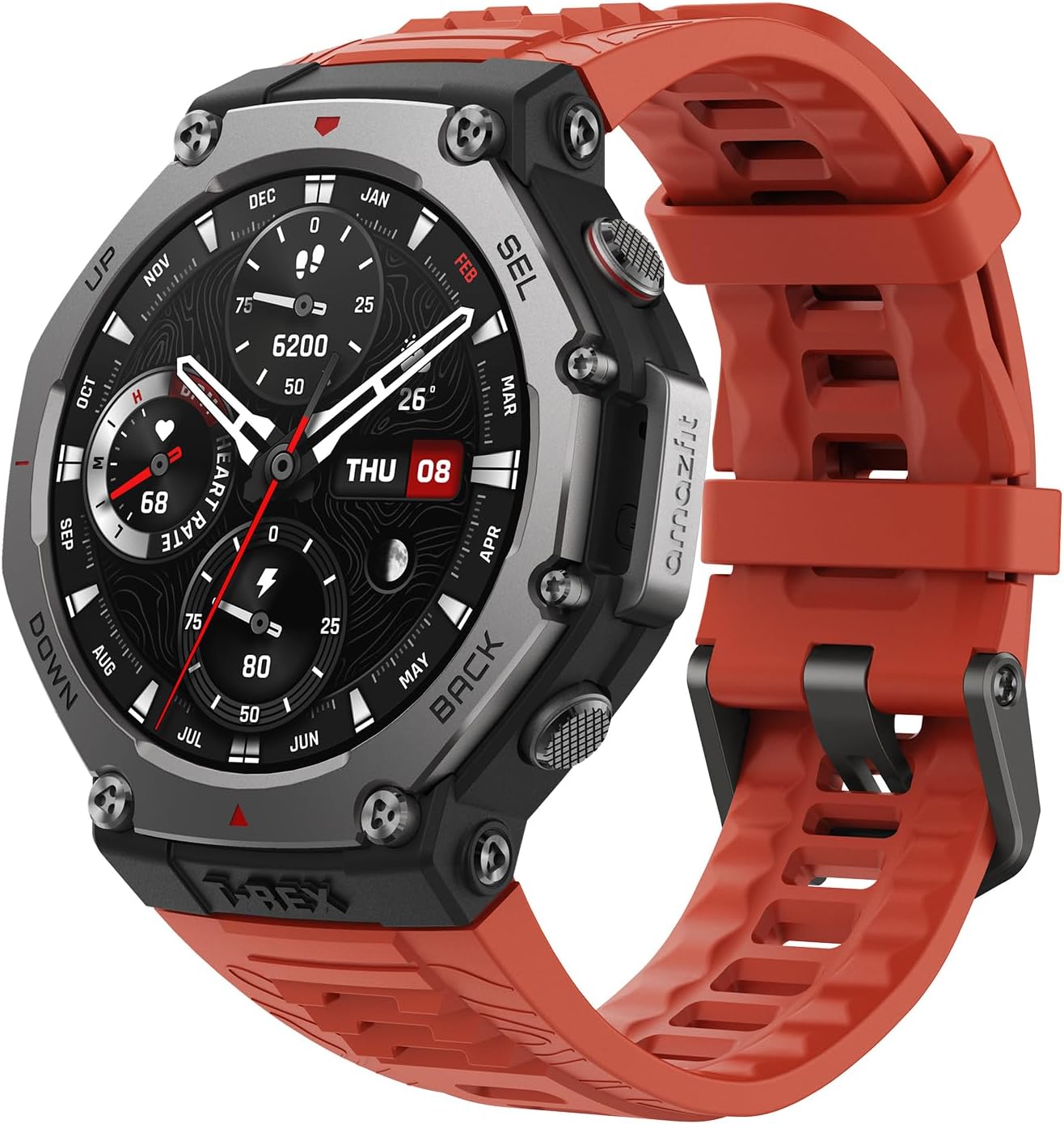 Amazfit T-Rex 3 detalhe da coroa e botões