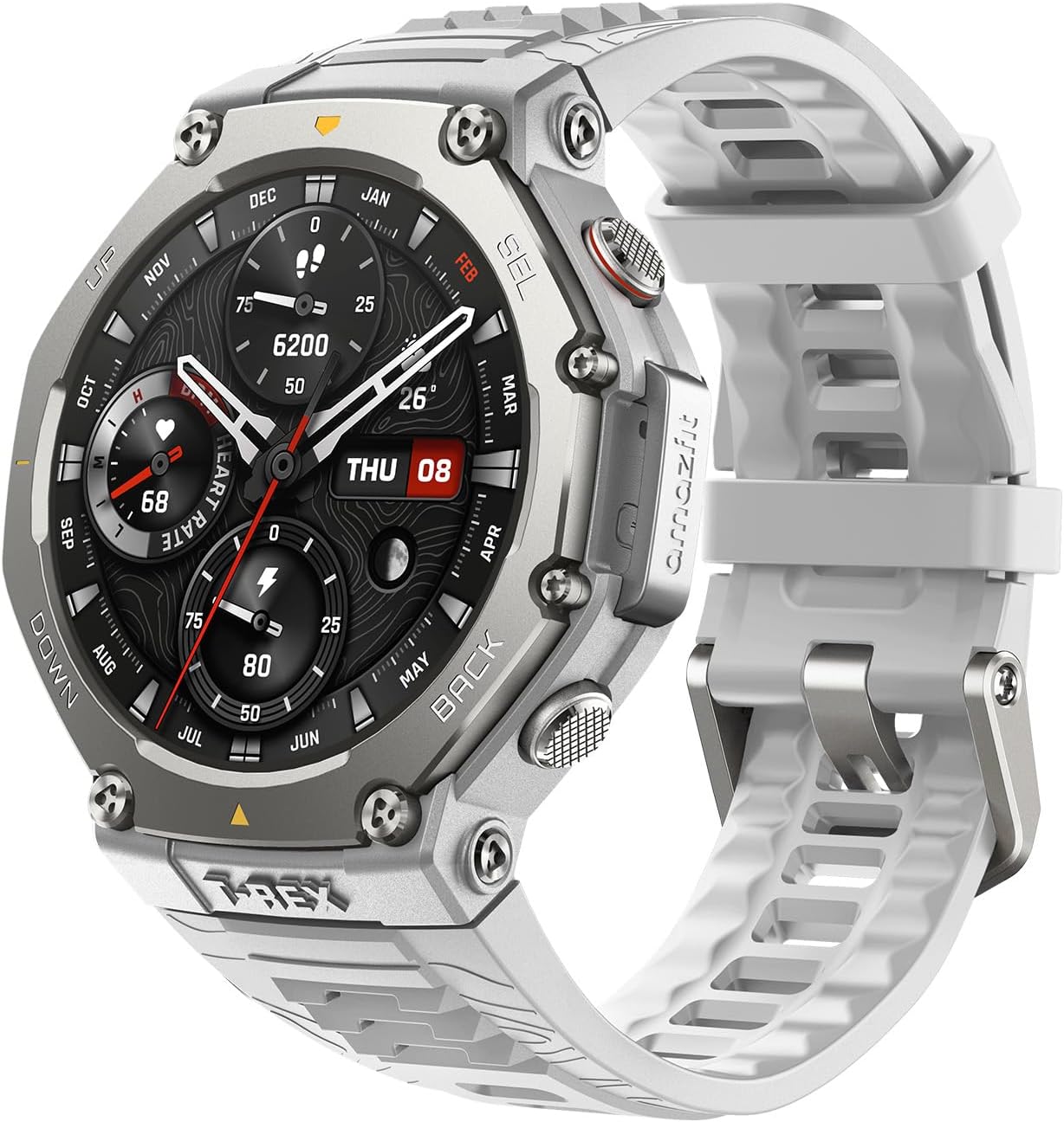 Amazfit T-Rex 3 smartwatch preto no pulso